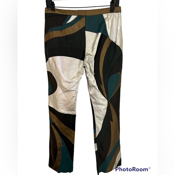 Dolce and Gabbana Metallic Leather Pants - Picture 2 of 8